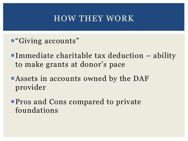 The pros and cons of donoradvised funds