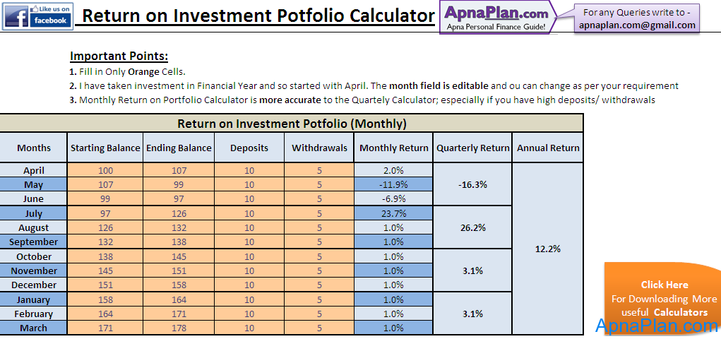 How to calculate portfolio returns