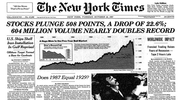 The Crash of October 1987 Could Happen Again