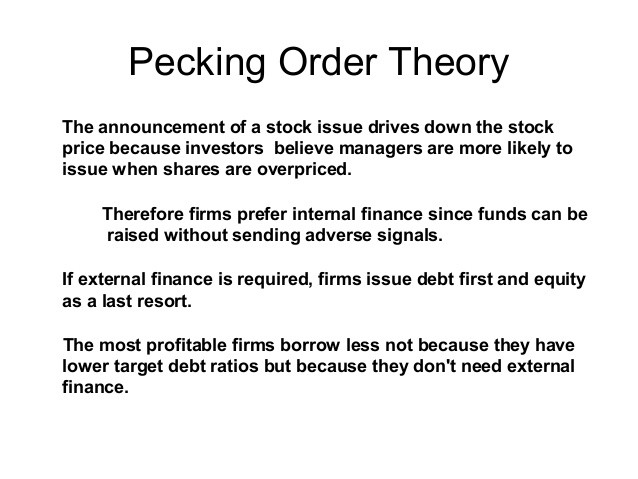 Topic 5 Capital structure trade off theory v order theory