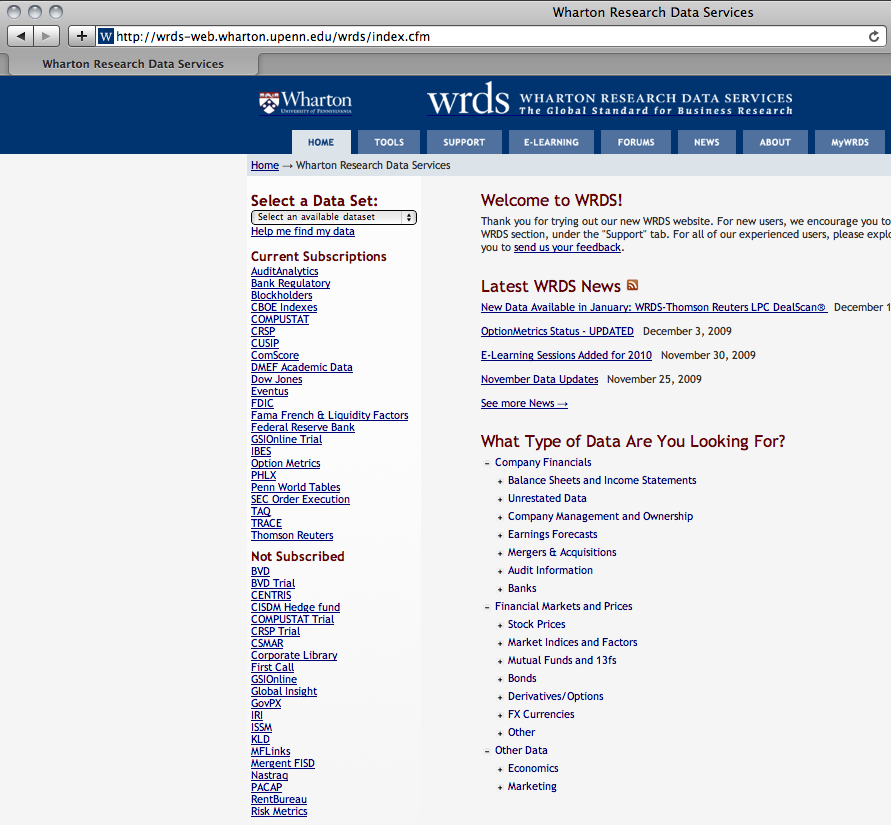 Wharton Research Data Services